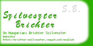 szilveszter brichter business card